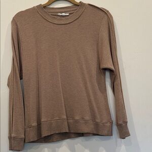 Splendid Women's Crew  Neck Taupe Cotton Sweater size S.